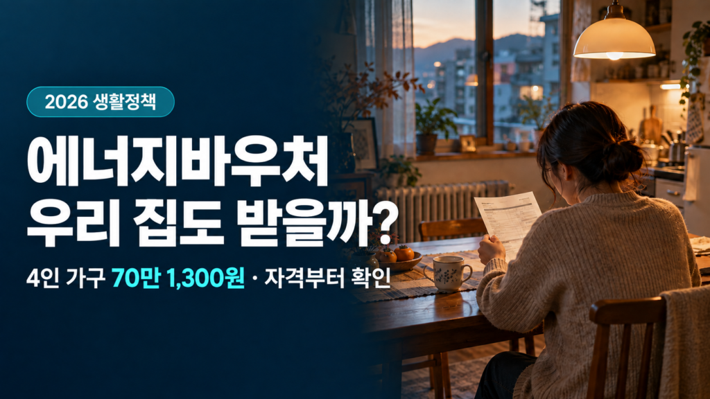 2026 에너지바우처 자격과 4인 가구 지원금 안내