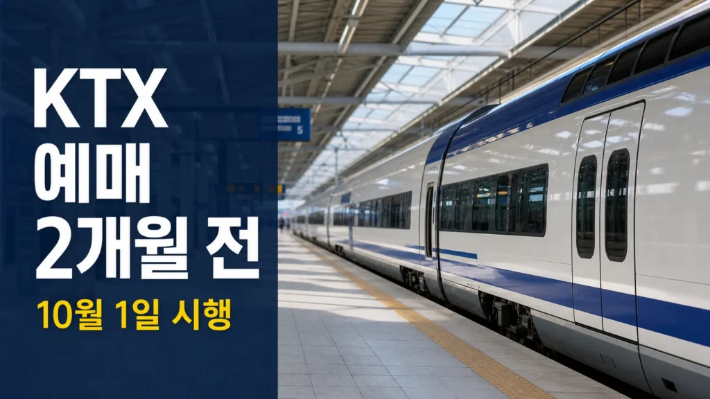 KTX 예매 2개월 전 가능, 10월 1일부터 이렇게 바뀝니다의 핵심 내용을 보여주는 가로형 대표 이미지