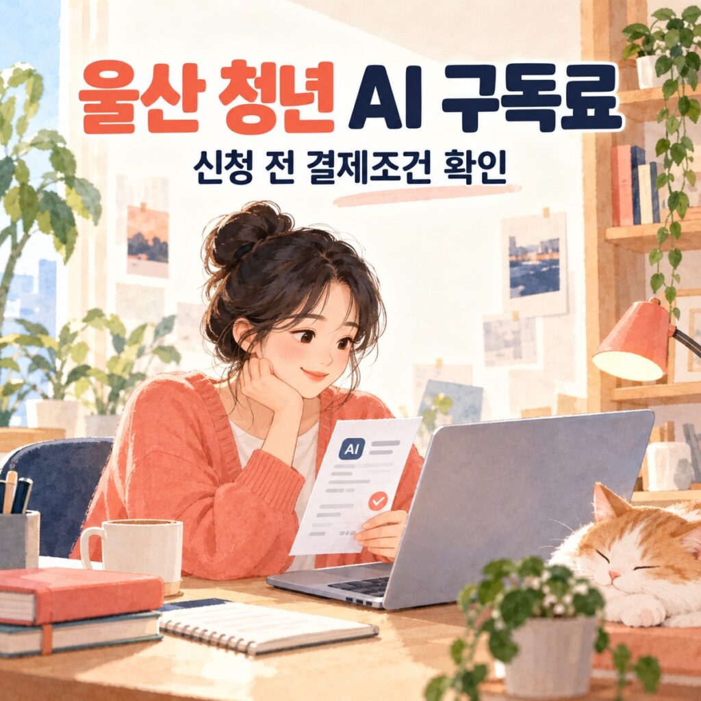 울산 청년 AI 구독료 최대 10만원, 10만원 결제해도 전액은 아닙니다 설명용 일러스트