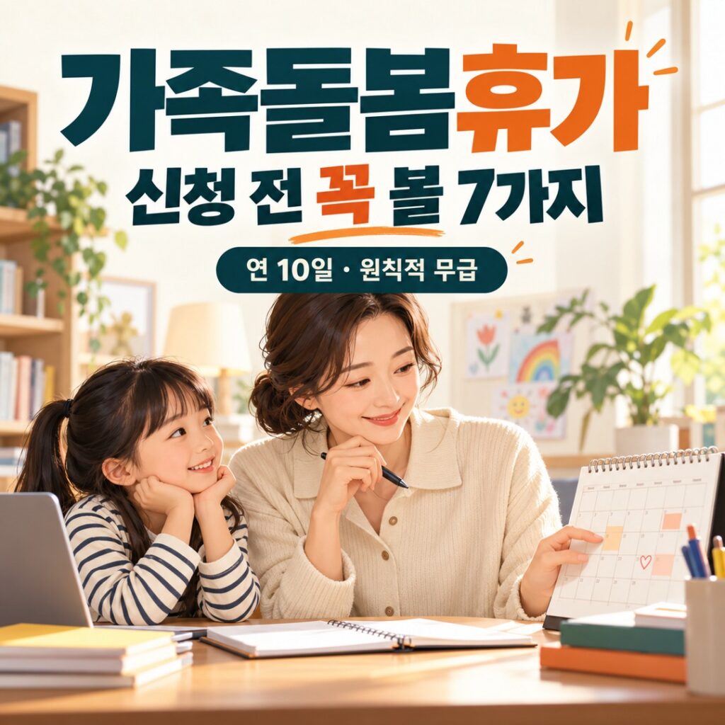 가족돌봄휴가 신청 전 확인할 연 10일과 무급 원칙